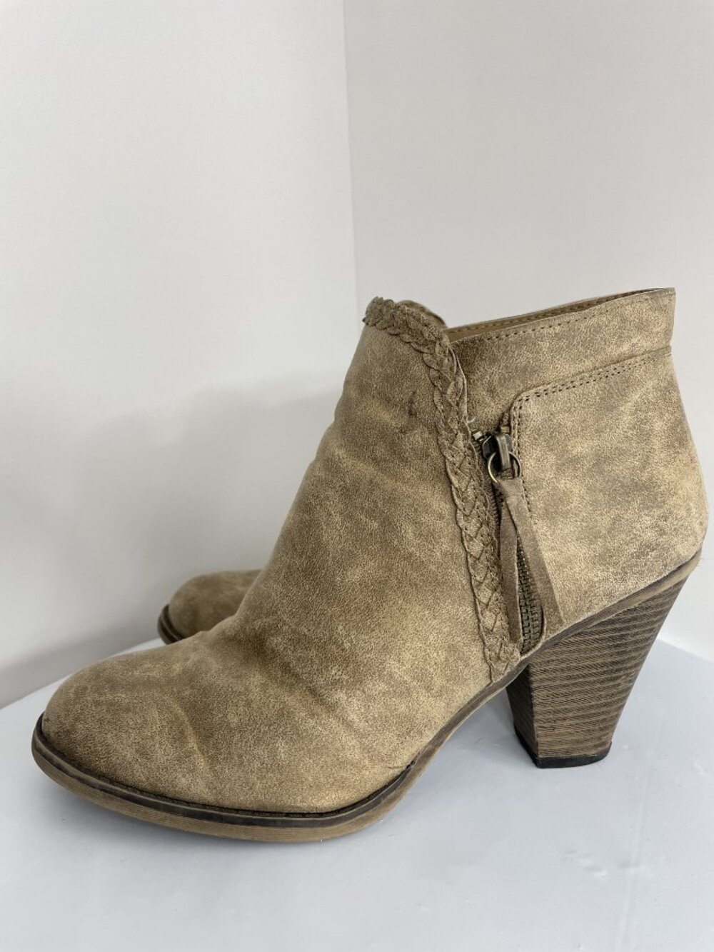 Maurices Faux Leather Brown Western High Heel Cowgirl Ankle Boots Women's 10 - Picture 5 of 12